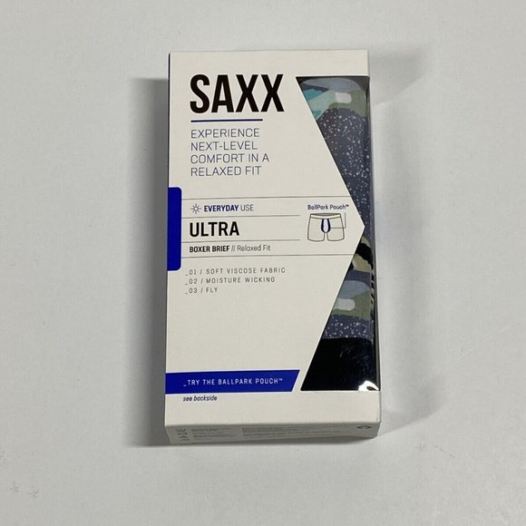 NWT Saxx Ultra Boxer Briefs Relaxed Fit - Grey The Hills Are Alive Size Medium - Picture 3 of 6